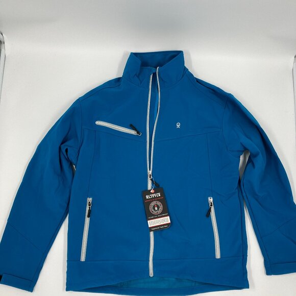 Little Donkey Andy Men's Blue Large Lightweight Full Zip Softshell Long-sleeved - Picture 1 of 9